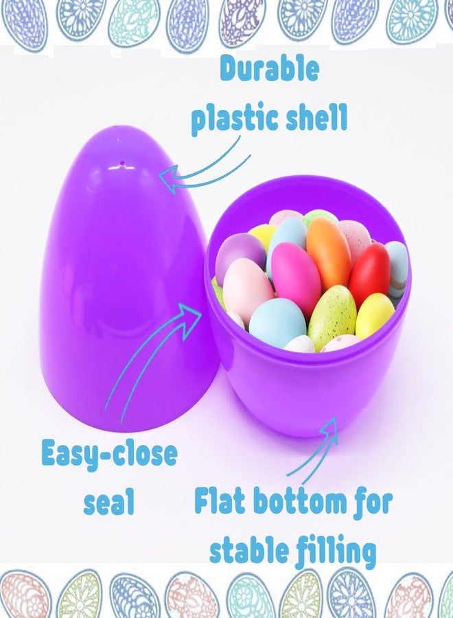 LUKBERA 12Pcs Jumbo Plastic Bright Easter Eggs, 6’’ Fillable Assorted Solid Colors Empty Surprise Eggs for Easter Eggs Hunt Easter Basket Stuffers Fillers Classroom Treats - Image 3